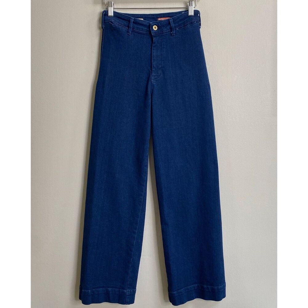 Anthropologie Pilcro Dark Wash The Skipper Wide Leg Jeans Size 25